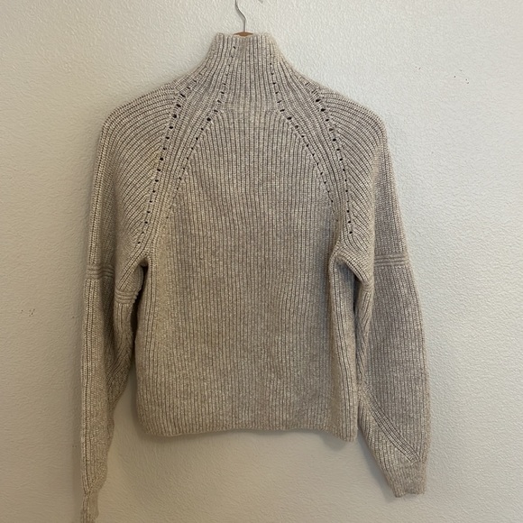 H&M heather grey chunky knit turtleneck sweater - Picture 4 of 5